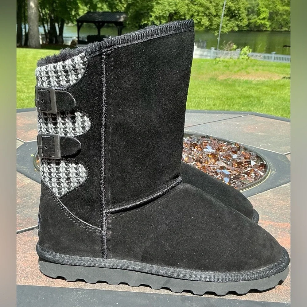 DREAM PAIRS Women's Mid Calf Winter Snow Boots Fashion FuzzyChic Buckle Booties